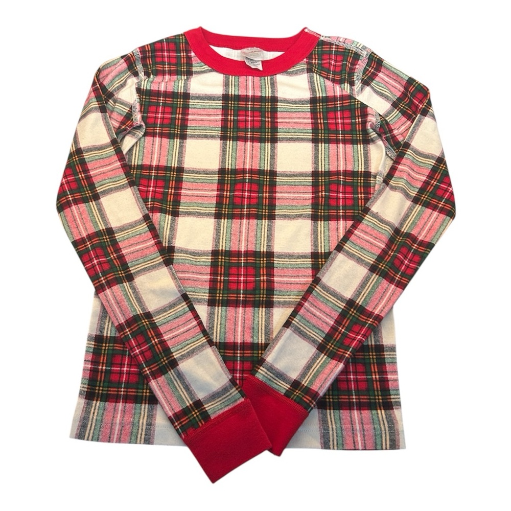 Hanna Andersson Organic Cotton Red Plaid Pajama‎ Top TOP ONLY Size 150 / 12
